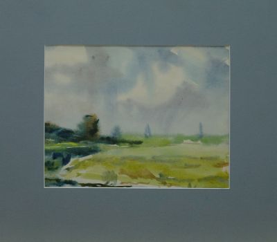 Картина акварелью "Дождливый день". Шевяков Григорий Романович,1957 год