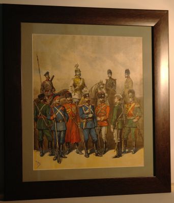 Хромолитография "Русская кавалерия 19 века"