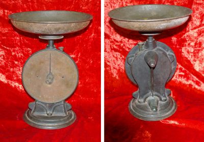 Антиквариат бытовые весы с чашей фирма "Salter".Англия,конец 19 века