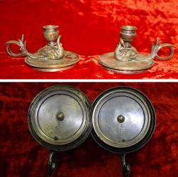 Подсвечники парные фирмы "Норблин и КО". Варшава,конец 19 века