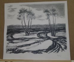 Автолиногравюра "Дорога на Оку". Художник Орехова В.А. 1974